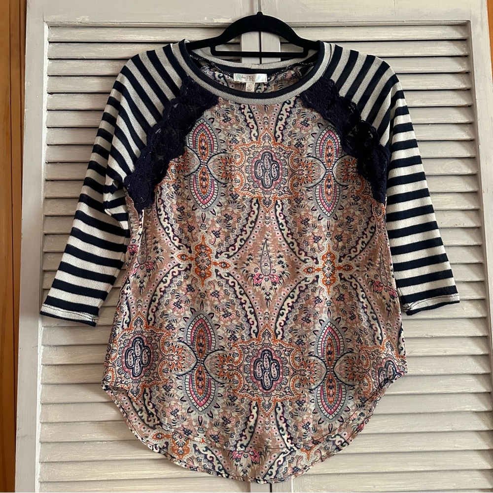 NEW Love, Fire Multicolor Paisley Top